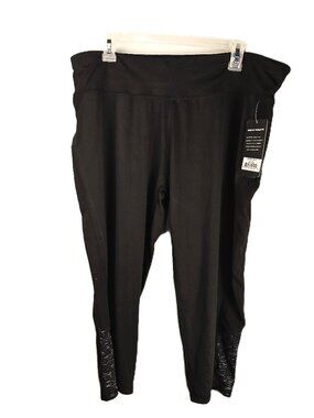 Game Time Womens Joggers Size 2X NWT Black Stretch Leggings Athletic Odor Guard